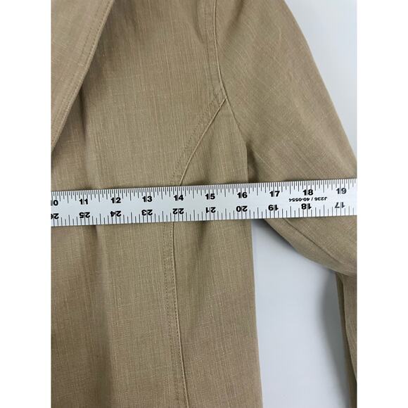 Ann Taylor Size 4 Women's Blazer Jacket Brown Tan Button  Jacket Work Cotton - Picture 11 of 11